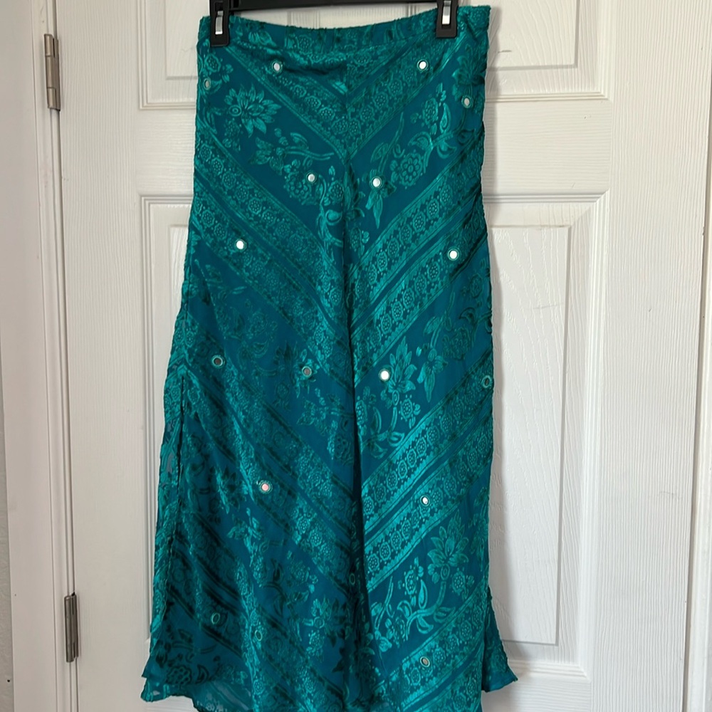 Soft Surroundings Teal A-Line Skirt